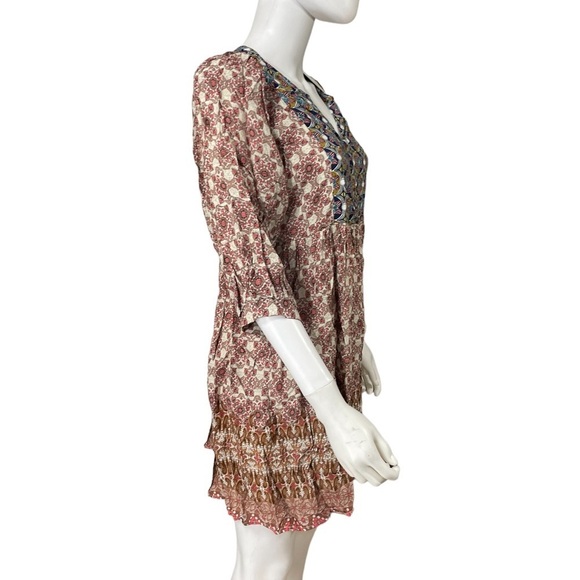 Umgee Boho Multi Color Paisley Boho Dress Loose Fit New - Picture 5 of 9